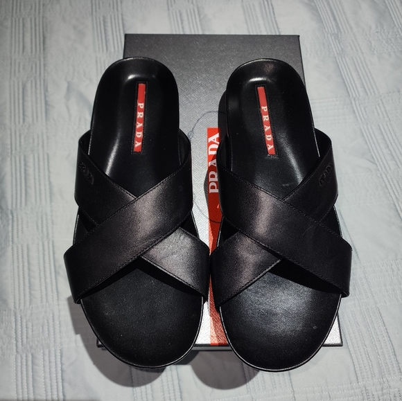 Prada Criss-cross Slide Sandals - Picture 4 of 7